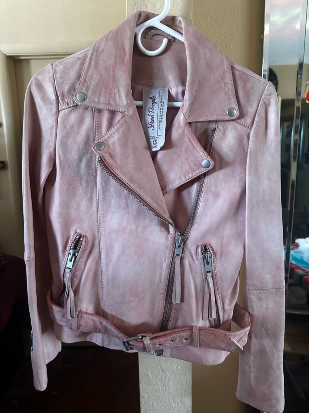 Free People Pink Moto Jacket